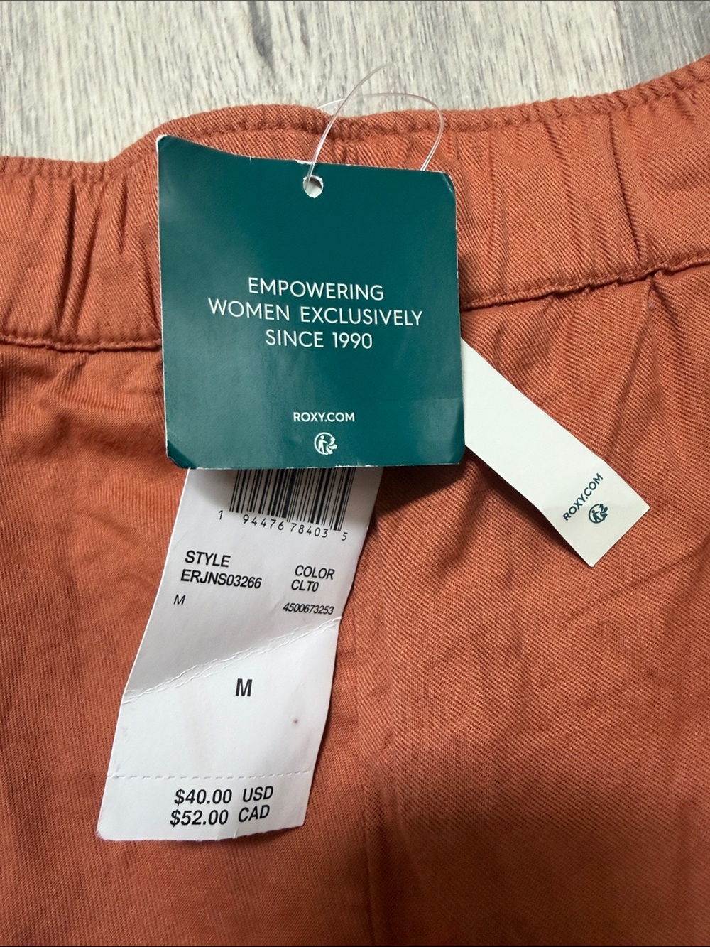 Roxy Women's Orange Drawstring Casual Shorts - Picture 5 of 9